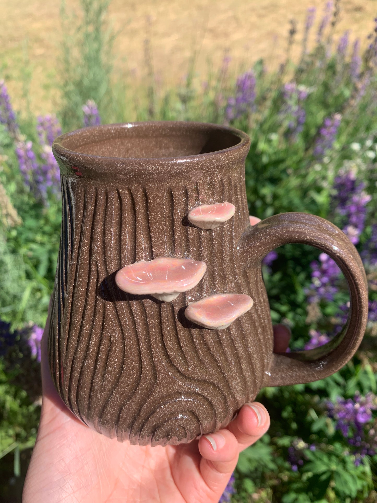 Dark Oak Mug with shelf mushrooms
